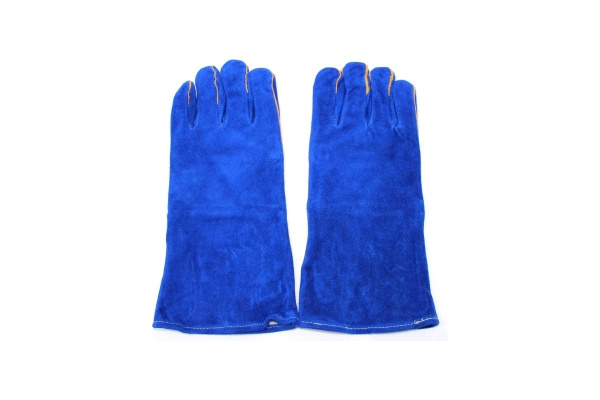 Краги спилковые 5-палые (синие) ДОКА