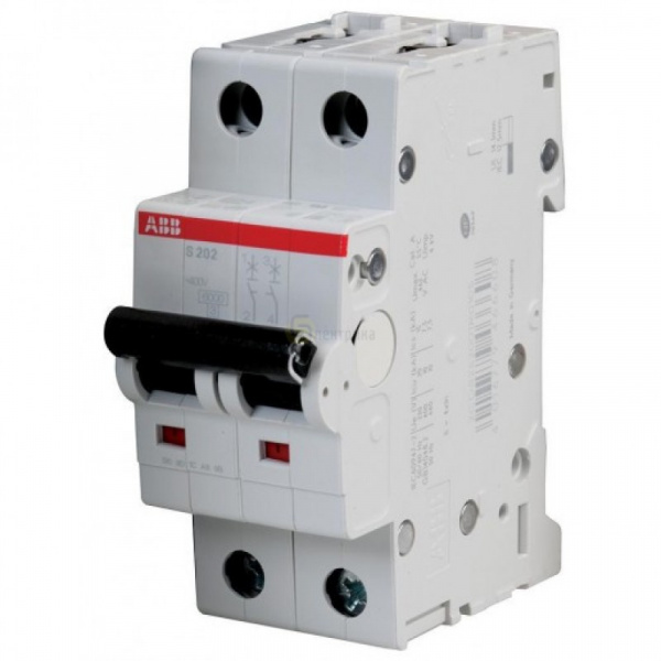 Автоматический выключатель 2P/10A 6кА С S202-C10 ABB