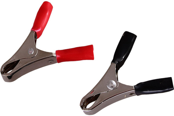 Зажим крокодил REXANT, длина 50 мм, ток 10A, 2 шт., пакет БОПП