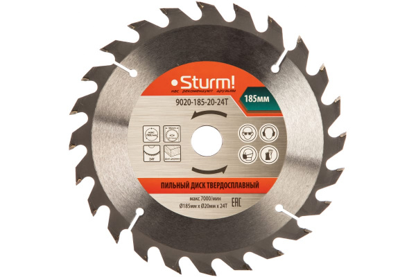 Диск пильный по дереву 185x20мм, 24 зуба Sturm! 9020-185x20x24T