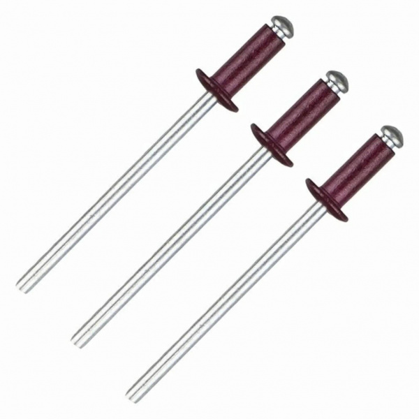Заклепка алюм./сталь, RAL3005(красный), 3.2х8 (500шт)