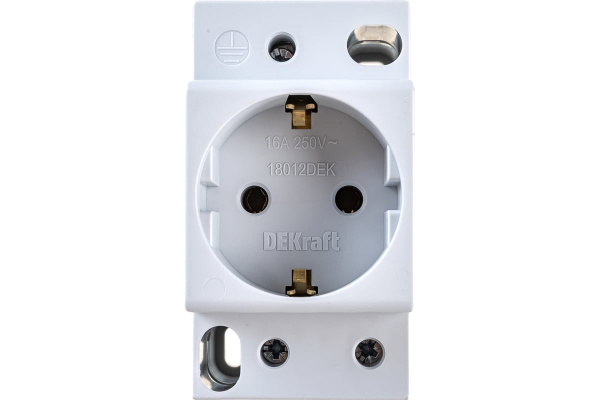 Розетка модульная на DIN-рейку 2P+PEN 16A PM-102 220В DEKraft