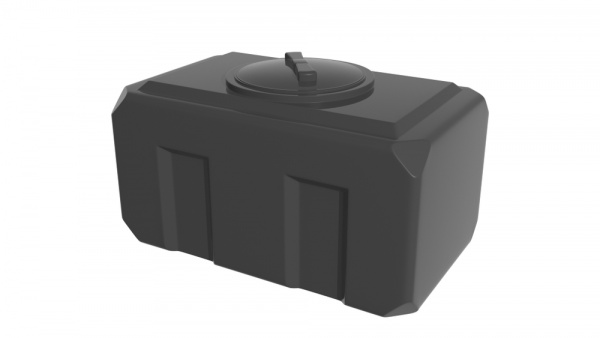 Емкость K 150 отвод / крышка 350мм / черная ИРПЛАСТ