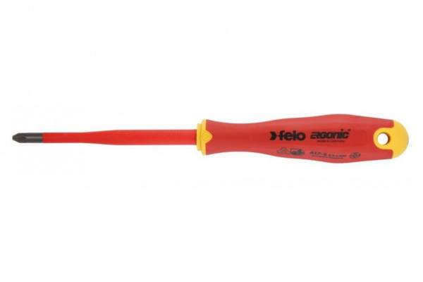Диэлектрическая отвертка Ergonic  крестовая +/- E-SLIM Z 2X100 41729390 Felo