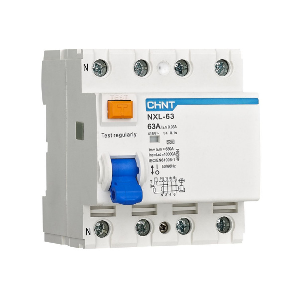 Устройство защитного отключения NXL-63 6kA 3P+N 25A 30mA AC (R) 280789 Chint