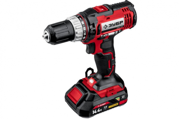 Дрель-шуруповер ЗУБР Мастер, ДШЛ-145-22 14.4В, 2 АКБ (2Ач), в кейсе