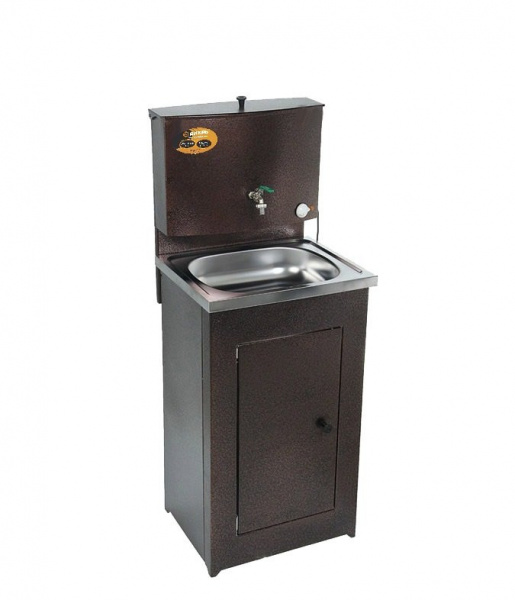 Умывальник дачный ЛЮКС, с подогревом, нержавеющая мойка, цвет медь Вихрь