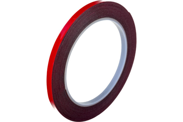 Двухсторонний скотч REXANT, серый, на HBA акриловой основе, 6 мм, ролик 5 м