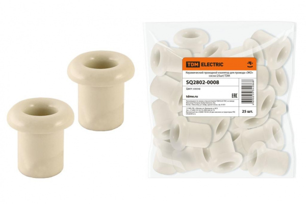 Керамический изолятор Сосна проходной для провода "ЭКО" TDM