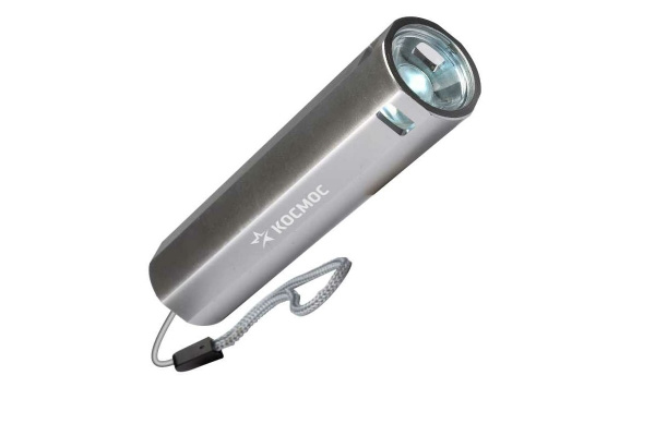 Фонарь ручной аккумуляторный КОСМОС (KOS116Lit) 1Вт LED, линза, Li-ion 18650, 1200mAh, Power-bank, ABS-пластик, USB-шнур