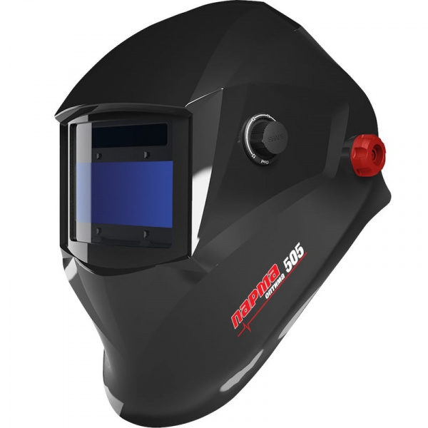 Маска сварщика Парма ОПТИМА-505 Хамелеон (DIN3/9-13 экран 89х39, три регулир, резка, 2сенсора)