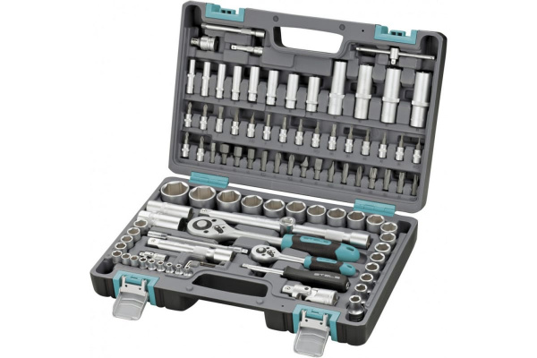 Набор инструментов, 1/2", 1/4", CrV, пластиковый кейс 94 предм.// Stels
