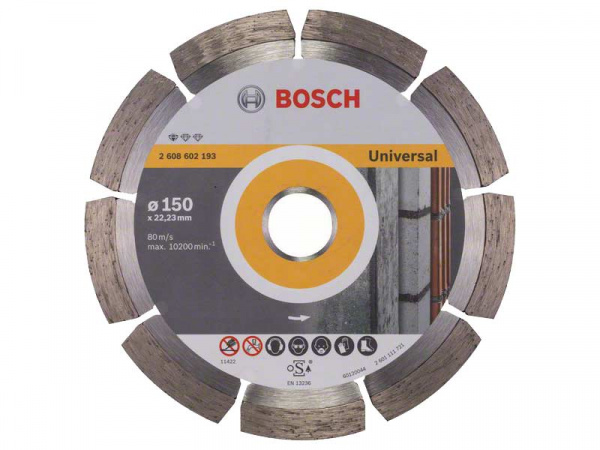 Диск алмазный отрезной сегментный 150мм 22,2мм Standart for Universal Bosch