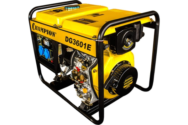 Электростанция CHAMPION дизельная DG3601E (220В/2х16А,12В/8.3А,2.7/3.0кВт,D300HCE,5л/с,эл.старт) 80кг