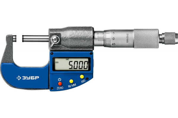 Микрометр гладкий цифровой ЗУБР МКЦ 25 0-25 мм (34482-25)