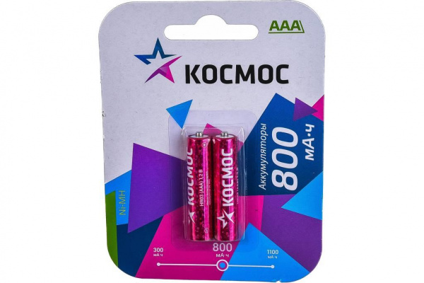 Аккумуляторная батарея R3 (AAA) NI-MH 800мАч Космос