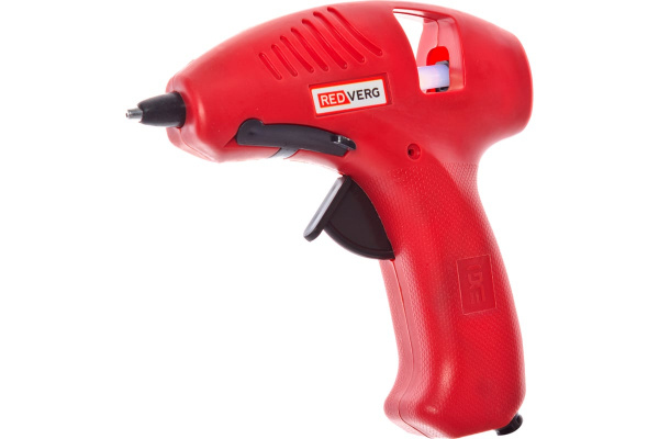 Пистолет клеевой RedVerg RD-GG25 (25Вт, 140-170град, 3-5мин, 14-16г/мин, стержень 7мм) 0.4кг