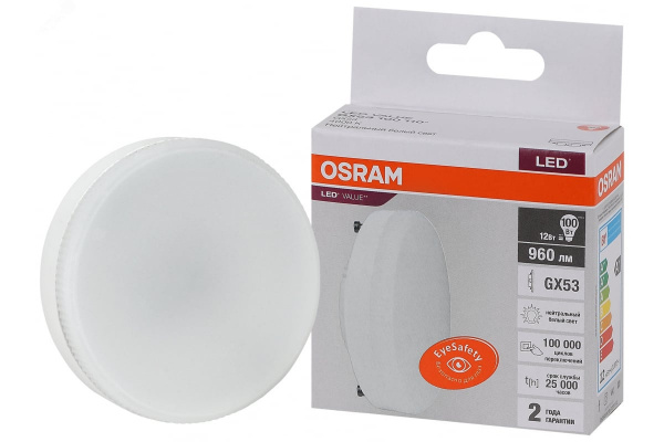 Лампа светодиодная OSRAM 12Вт GX53 4000K 960Lm 110 град.