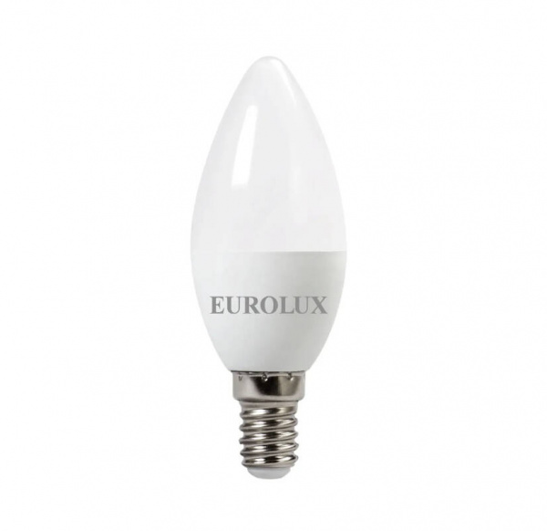 Лампа светодиодная Eurolux LL-E-C37-6W-230-2,7K-E14 (свеча, 6Вт, тепл., Е14)