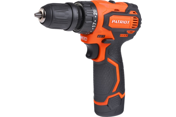 Дрель-шуруповерт аккумуляторная PATRIOT BR 369Li, две АКБ Li-Ion, 12В, 2,0 Ач, 35Нм, Съемный патрон