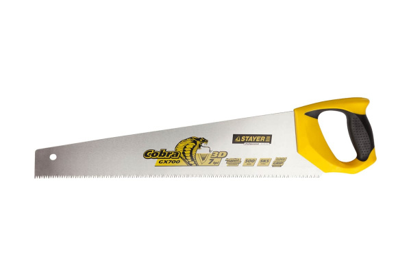 Ножовка многоцелевая (пила) COBRA Laminator 500мм, 11TPI, 3D высокоточный рез ламинир. дерев. и пластик. панелей, подоконников и труб, STAYER