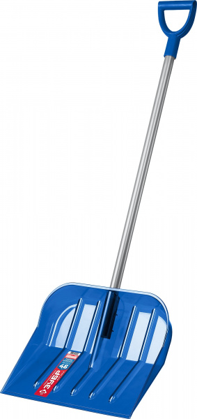 Лопата снеговая ударопрочная ЗУБР АНГАРА 52см, из морозостойкого поликарбоната, алюм. черенок,V-ручка