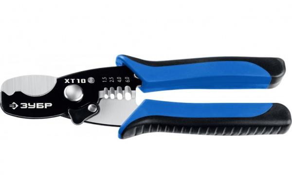 Кабелерез XT-10 со съемником изоляции, рез до 10 мм, ЗУБР