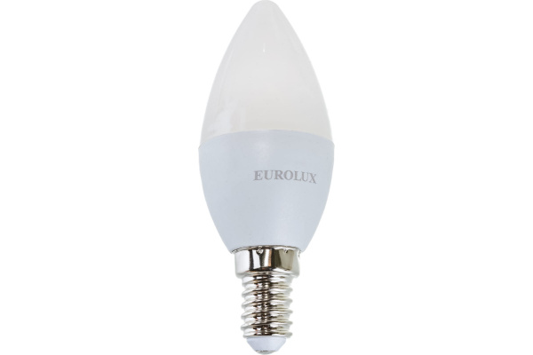 Лампа светодиодная Eurolux LL-E-C37-5W-230-2,7K-E14 (свеча, 5Вт, тепл., Е14)