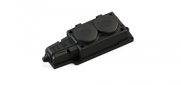 Колодка черная на 2 поста 2К+З каучуковая 16А/250В IP44 MultiSet Systeme Electric