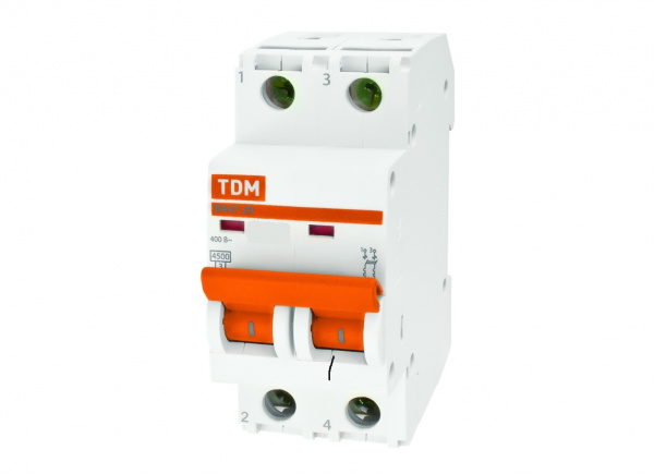 Автоматический выключатель 2Р/16А 4,5кА  тип С TDM