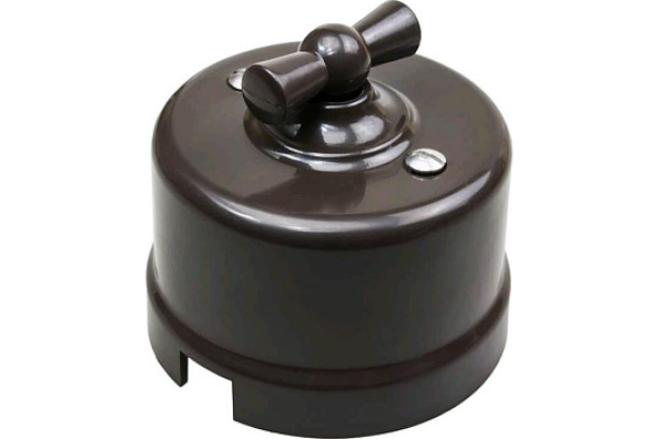 Переключатель пластиковый Коричневый 1кл ОУ Лизетта Bironi