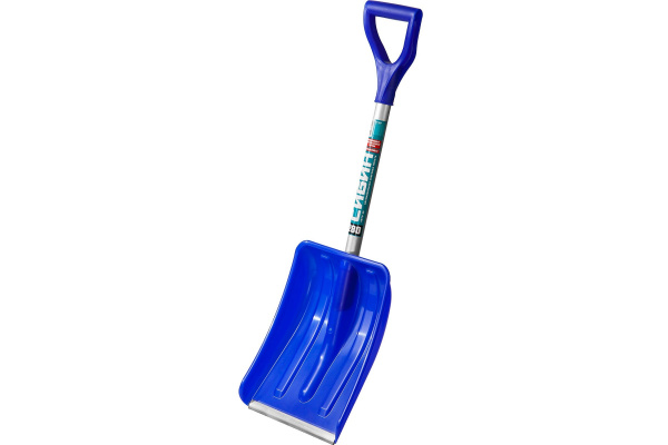 Автомобильная лопата снеговая СИБИН АВТО-28 280мм, пластик. с алюм. планкой, алюм. чер., V-ручка