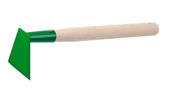 Мотыга РОСТОК 100 x 95 мм, углеродистая сталь, трапециевидная, антикор. покрытие, деревянная рукоятка