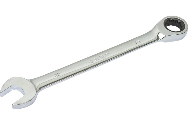 Комбинированный гаечный трещоточный ключ ЗУБР 22мм, Профессионал (27074-22)