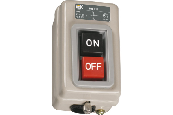 Выключатель кнопочный с блокировкой ВКИ-230 3Р 16А IP40 IEK