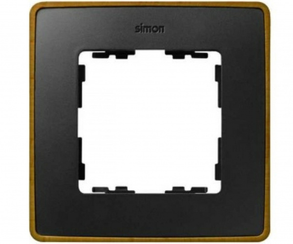 Рамка Графит/Латунь (Металл) 1П Detail82