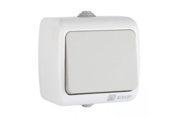 Выключатель 1-клавишный 10А IP54 серый Мурманск EKF