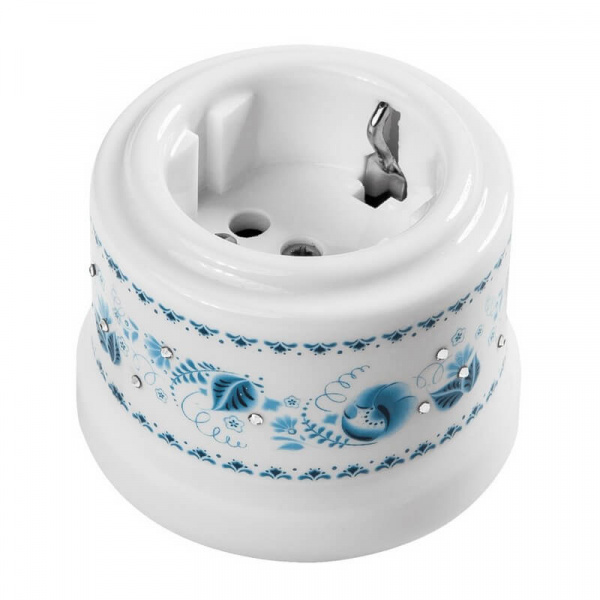 Розетка керамическая Белый d10/6 1П с/з ОУ Лизетта Декор Bironi