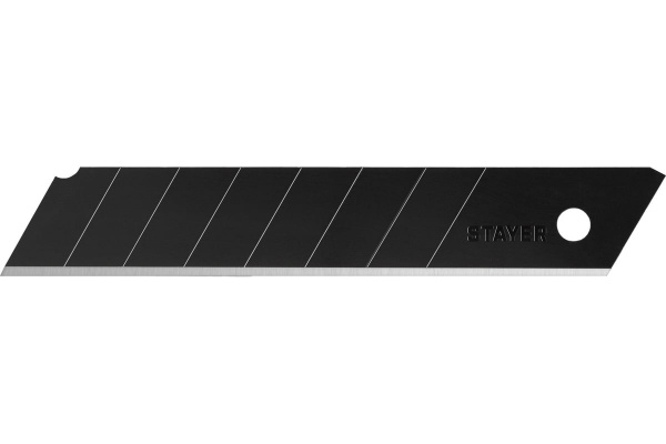 Лезвия сегментированные STAYER BLACK SHARP, 18 мм, 10 шт, черные особоострые (0920-S10)