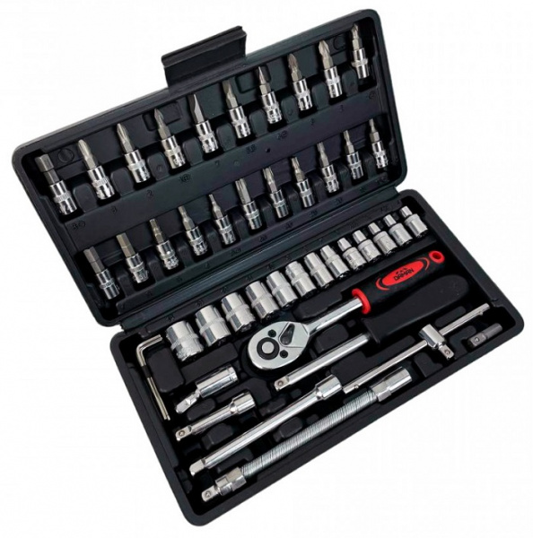 Набор инструментов DAMAN 46пр 1/4",1/2" 4-17мм 6-гран. пластик кейс