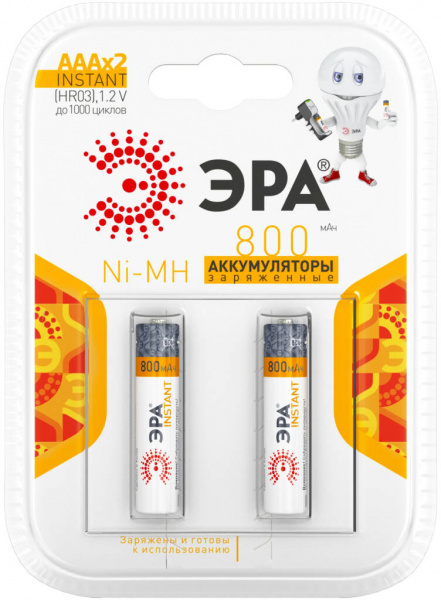 Аккумуляторная батарея R3 (AAA) NI-MH 800мАч ЭРА