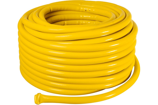 Шланг поливочный ПВХ усиленный, пищевой трехслойный армированный 3/4, 50 м (жёлтый) Вихрь