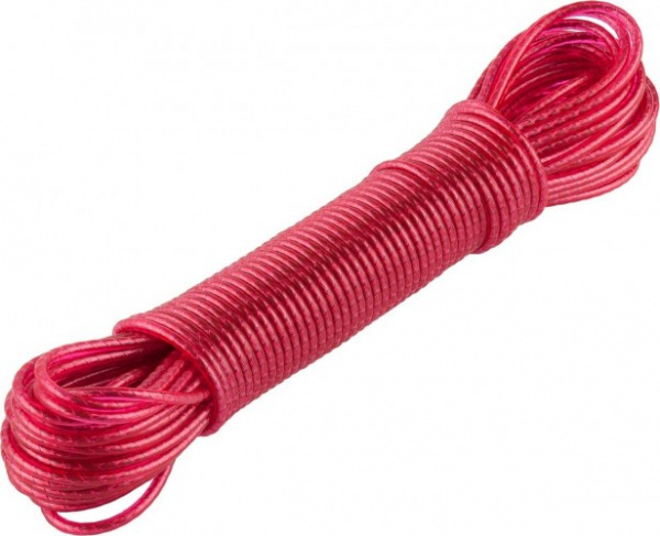 Шнур бельевой ЗУБР 15 м, стальная сердцевина, пластиковая оплетка (50140-15)