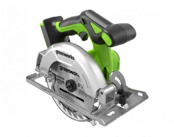 Пила дисковая аккумуляторная Greenworks, 24V,б/щет,165х20мм, 4800 об/мин, рез 57мм, без АКБ и ЗУ