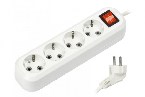 Удлинитель Smartbuy, 4 гн. 3 м с з/к ПВС 3х1 3500Вт