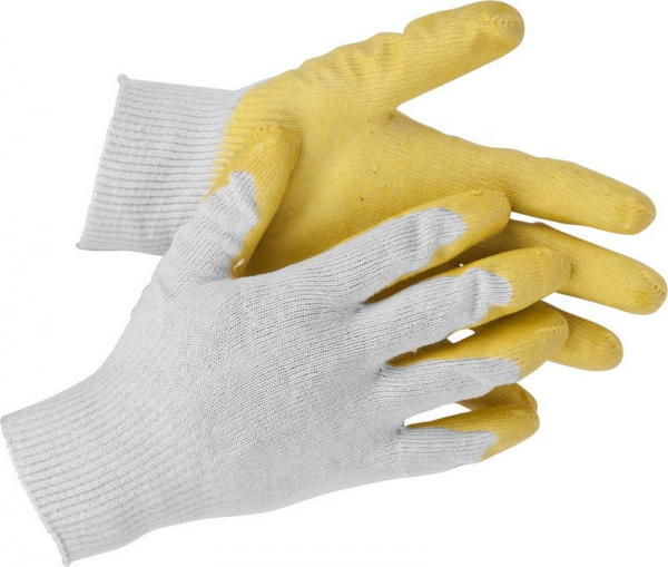 Перчатки STAYER PROTECT х/б с одинарным латексным обливом, S-M, 13 класс (11408-S)