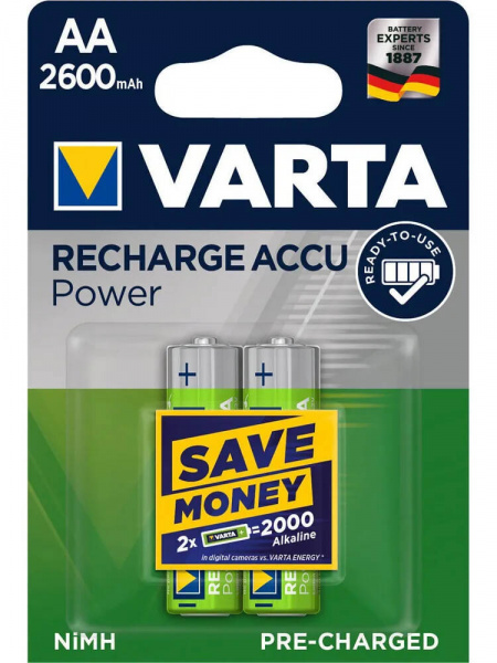 Аккумуляторная батарея R6 (AA) NI-MH 2600мАч VARTA Power