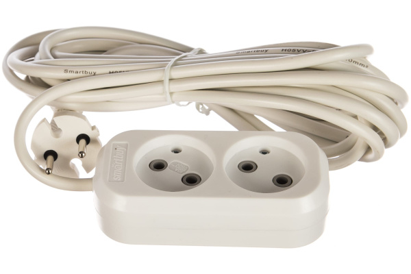 Удлинитель Smartbuy, 2 гн. 5 м ПВС 2х1 2200Вт