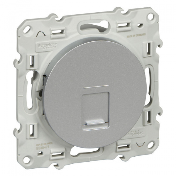 Розетка Алюминий 1П RJ45 СУ Odace SE