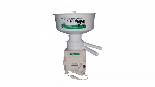 Сепаратор-сливкоотделитель 60л/час, асинхронный двиг с рег. об., материал-пластик/металл Омь-3